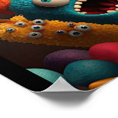 Schattig Snoep Monsters Poster (Hoek)