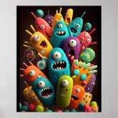 Schattig Snoep Monsters Poster (Voorkant)