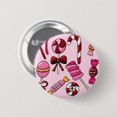 Schattig Snoep Ronde Button 5,7 Cm (Voorkant /achterkant)