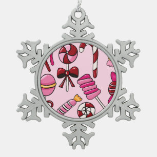 Schattig Snoep Tin Sneeuwvlok Ornament