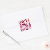 Schattig Snoep Vierkante Sticker (Envelop)
