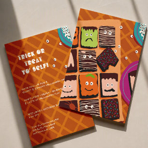 Schattig Snoepmonster Halloween Feestje Trick-or-T Kaart