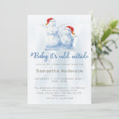 Schattig Snowman-Baby shower Kaart (Staand voorkant)