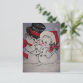 schattig Snowman Briefkaart (Staand voorkant)