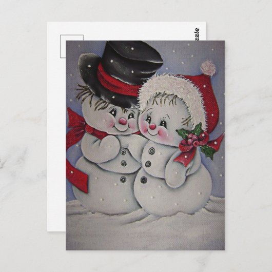 schattig Snowman Briefkaart (Voorkant / Achterkant)