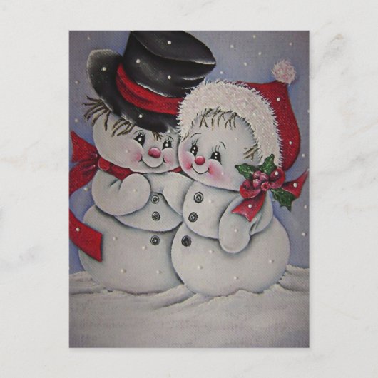 schattig Snowman Briefkaart (Voorkant)