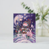 schattig Snowman Briefkaart (Staand voorkant)
