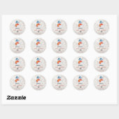 Schattig Snowman, Glittery Bokeh Ronde Sticker (Vel)
