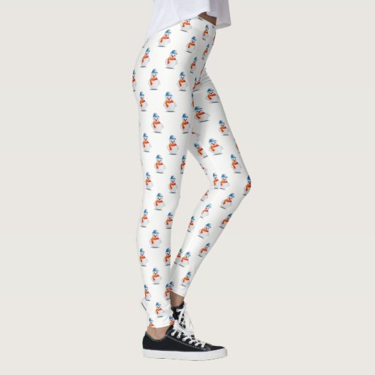 Schattig Snowman, Kerstmis Leggings (Rechts)