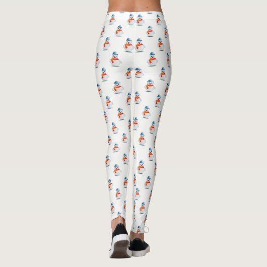 Schattig Snowman, Kerstmis Leggings (Achterkant)