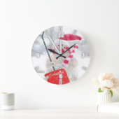 Schattig Snowman met Santa Hat - Gepersonaliseerd Grote Klok (Huis)