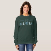 Schattig Snowmen en Snowflakes kerstshirt Trui (Voorkant volledig)