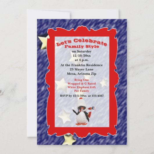 Schattig Snowy Kerstmis Pinguin Paradise Kaart (Achterkant)