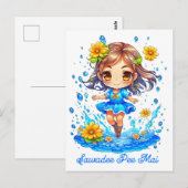 Schattig Songkran-meisje Briefkaart (Voorkant / Achterkant)
