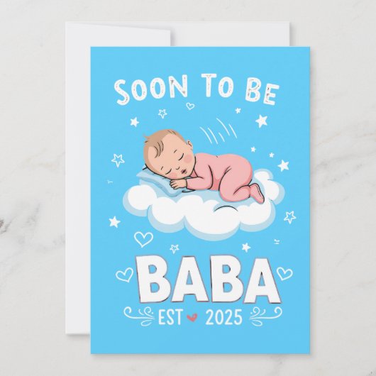 Schattig Soon to Be Baba - Zwangerschapsaankondigi Feestdagenkaart (Voorkant)