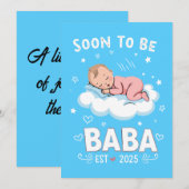 Schattig Soon to Be Baba - Zwangerschapsaankondigi Feestdagenkaart (Voorkant / Achterkant)