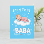 Schattig Soon to Be Baba - Zwangerschapsaankondigi Feestdagenkaart (Staand voorkant)