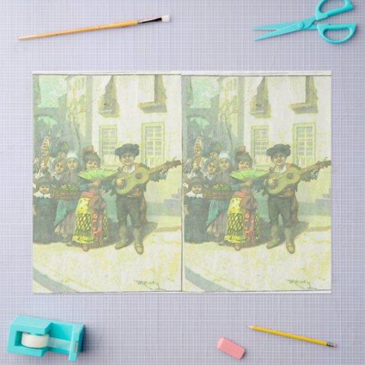 Schattig Spaans Motief decoupage en cadeauverpakki Tissuepapier (Craft)