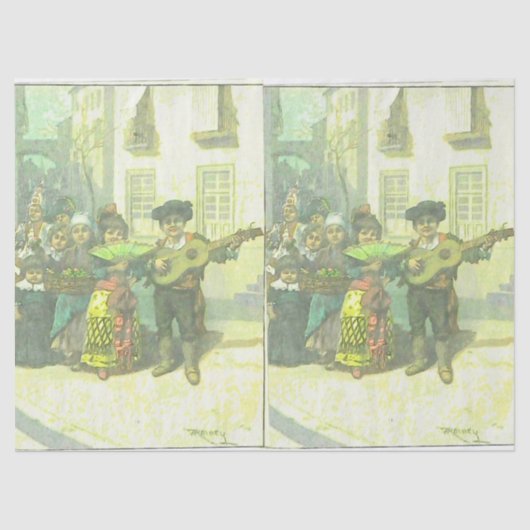 Schattig Spaans Motief decoupage en cadeauverpakki Tissuepapier (Voorkant)