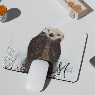 Schattig speciaal monogram otter Cute Muismat
