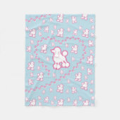 schattig Speelgoed Poodle Pattern Fleece Blanket Deken (Voorkant)
