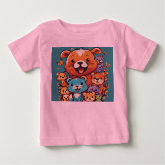 Schattig speels Kinder dier T-shirt ontwerp