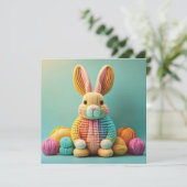 Schattig Speels Konijn Paasfeest Feestdagenkaart (Staand voorkant)
