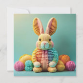 Schattig Speels Konijn Paasfeest Feestdagenkaart (Voorkant)