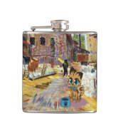 Schattig speelse schattige keuken in de stad heupfles (Voorkant)