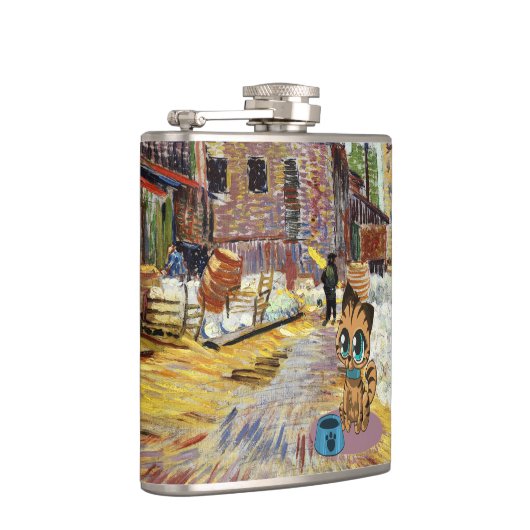 Schattig speelse schattige keuken in de stad heupfles (Rechts)