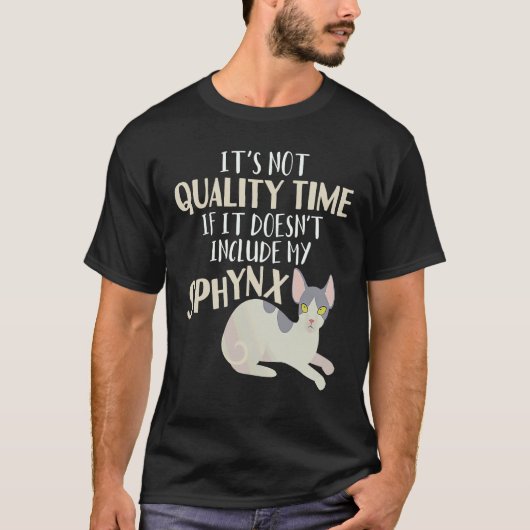 Schattig Sphynx Kitten Meme Kwaliteit Kat Tijd T-shirt (Voorkant)