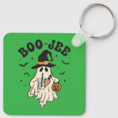 Schattig spook boe met ijskoude koffie sleutelhanger (Achterkant)