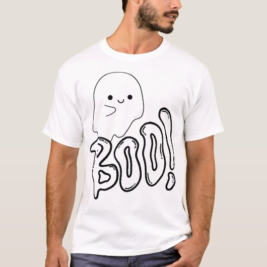 Schattig spook BOO! Halloween pret T-shirt (Voorkant)