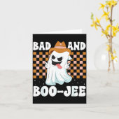Schattig spook boujee slecht en boo-jee Halloween Kaart (Gele Bloem)