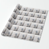 Schattig spook dat over een strand loopt cadeaupapier (Uitgerold)