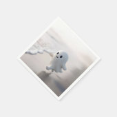 Schattig spook dat over een strand loopt servet (Hoek)