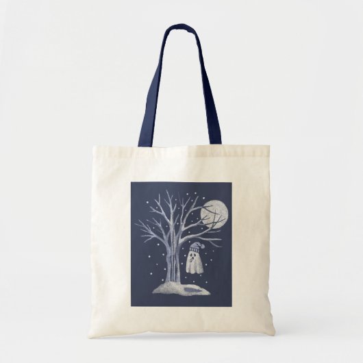 Schattig spook dat verse sneeuw proeft tote bag (Voorkant)