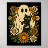 Schattig spook dat zwarte kat vasthoudt Groovy blo Poster (Voorkant)
