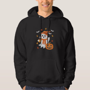 Schattig spook drinkt ijskoude koffie Halloween Hoodie