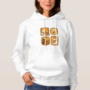 Schattig spook en kat in de herfst Gezellige her Hoodie