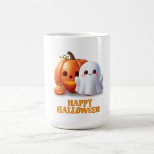 Schattig spook en pompoen Gelukkig Halloween Koffiemok