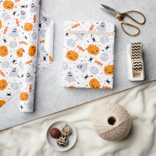 Schattig spook en pompoen Halloween Cadeaupapier (Crafts)