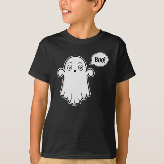 Schattig spook en spraak bubbel Gezegde Boo Hallow T-shirt (Voorkant)