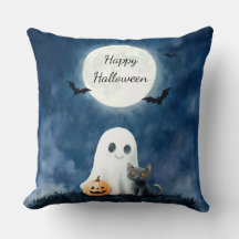 Schattig spook en zwarte kat Halloween