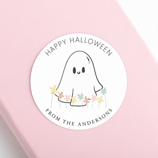 Schattig spook Florale Halloween Ronde Sticker