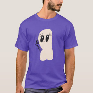 Schattig Spook Geest Boe Paars T-shirt