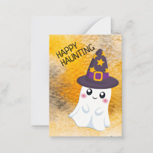 Schattig spook gelukkig spoken Halloween klaslokaa Notitiekaartje