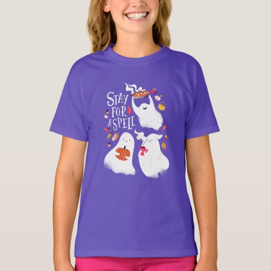 Schattig spook grappig Halloween ontwerp T-shirt (Voorkant)
