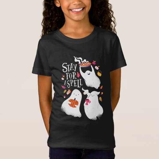 Schattig spook grappig Halloween ontwerp T-shirt (Voorkant)