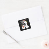Schattig spook grappig Halloween ontwerp Vierkante Sticker (Envelop)